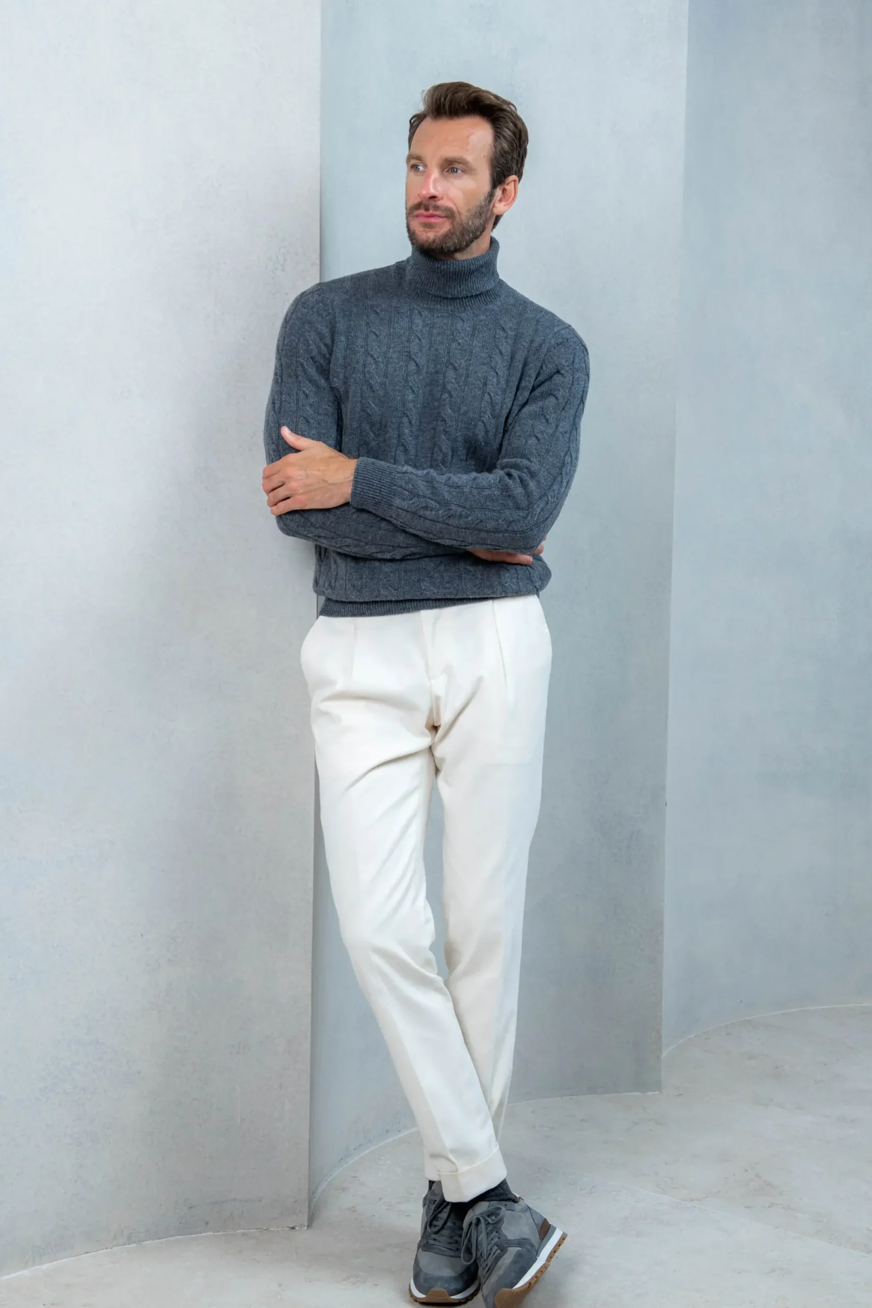 Pini Parma Anthracite Turtleneck – Made In Italy New