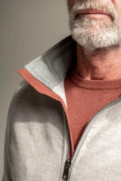 Pini Parma Beige Down Bomber In Loro Piana Wool With Rain System®– Made In Italy Hot