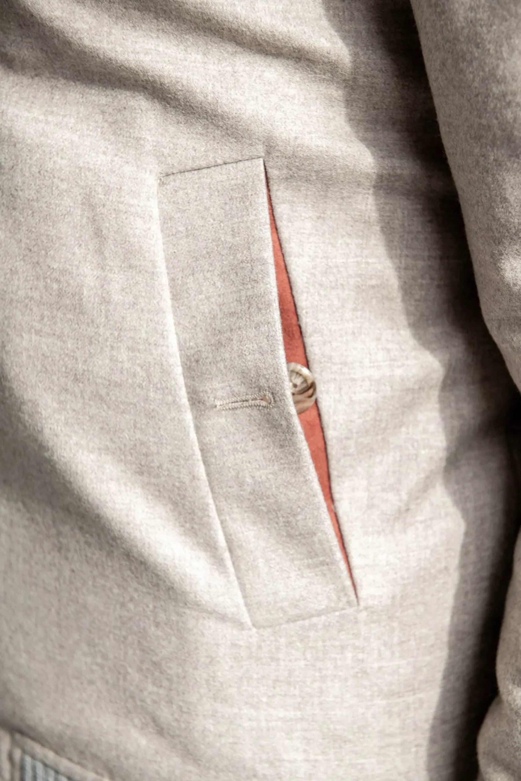 Pini Parma Beige Down Bomber In Loro Piana Wool With Rain System®– Made In Italy Hot