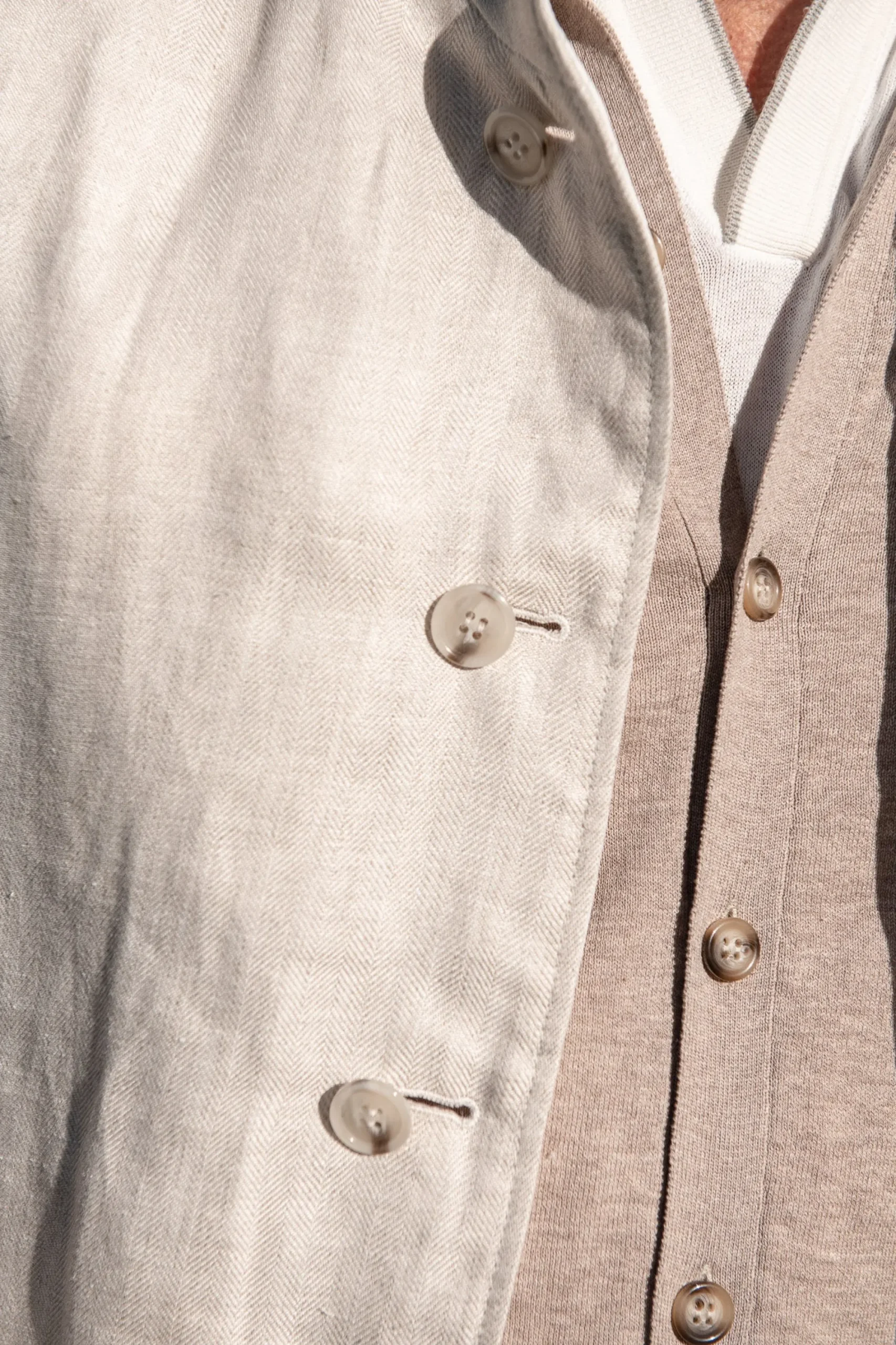 Pini Parma Beige Linen Reversible Down Vest – Made In Italy Flash Sale