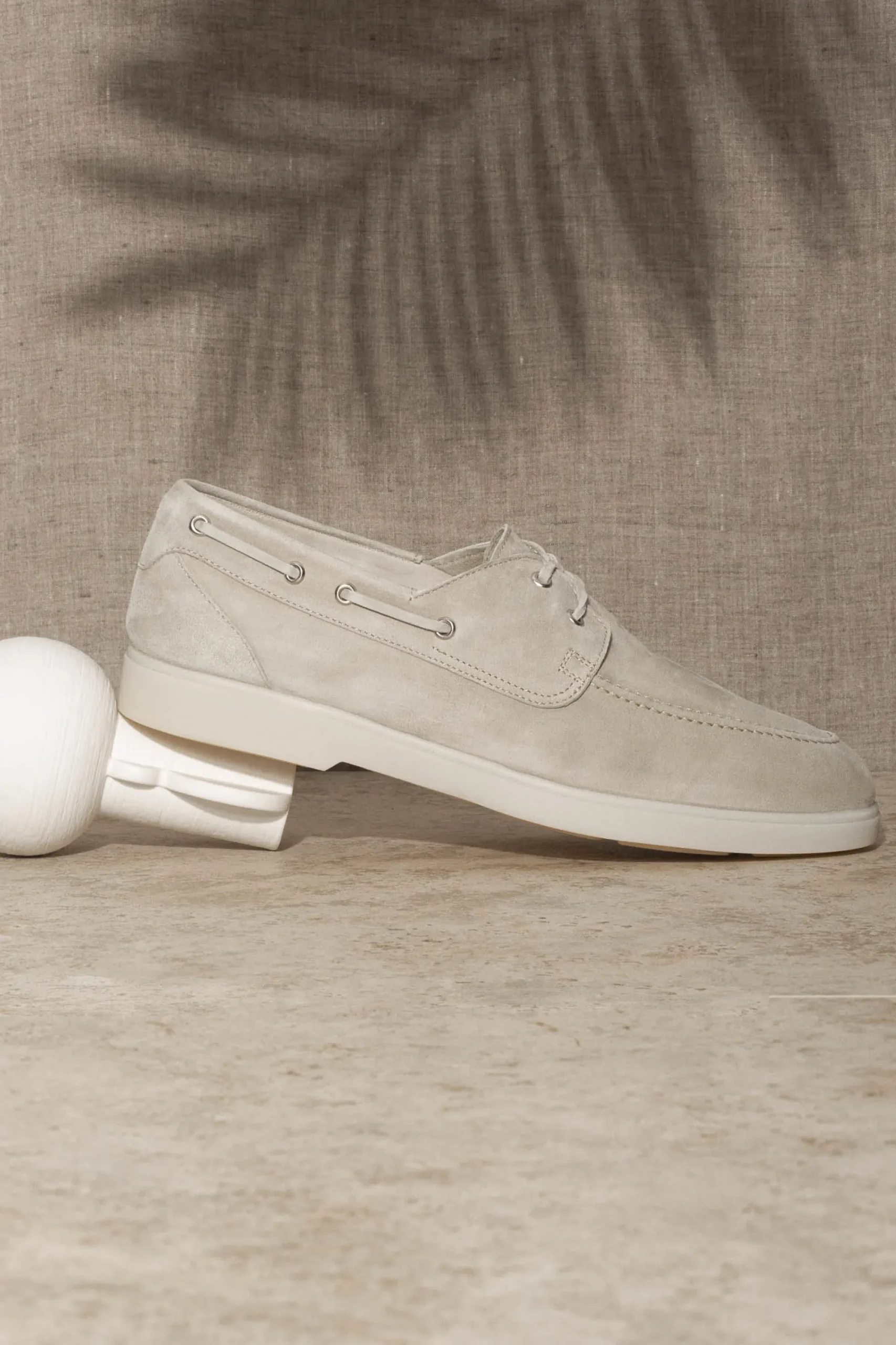 Pini Parma Beige Suede Boat Shoes - Made In Italy Discount