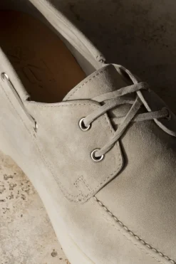 Pini Parma Beige Suede Boat Shoes - Made In Italy Discount