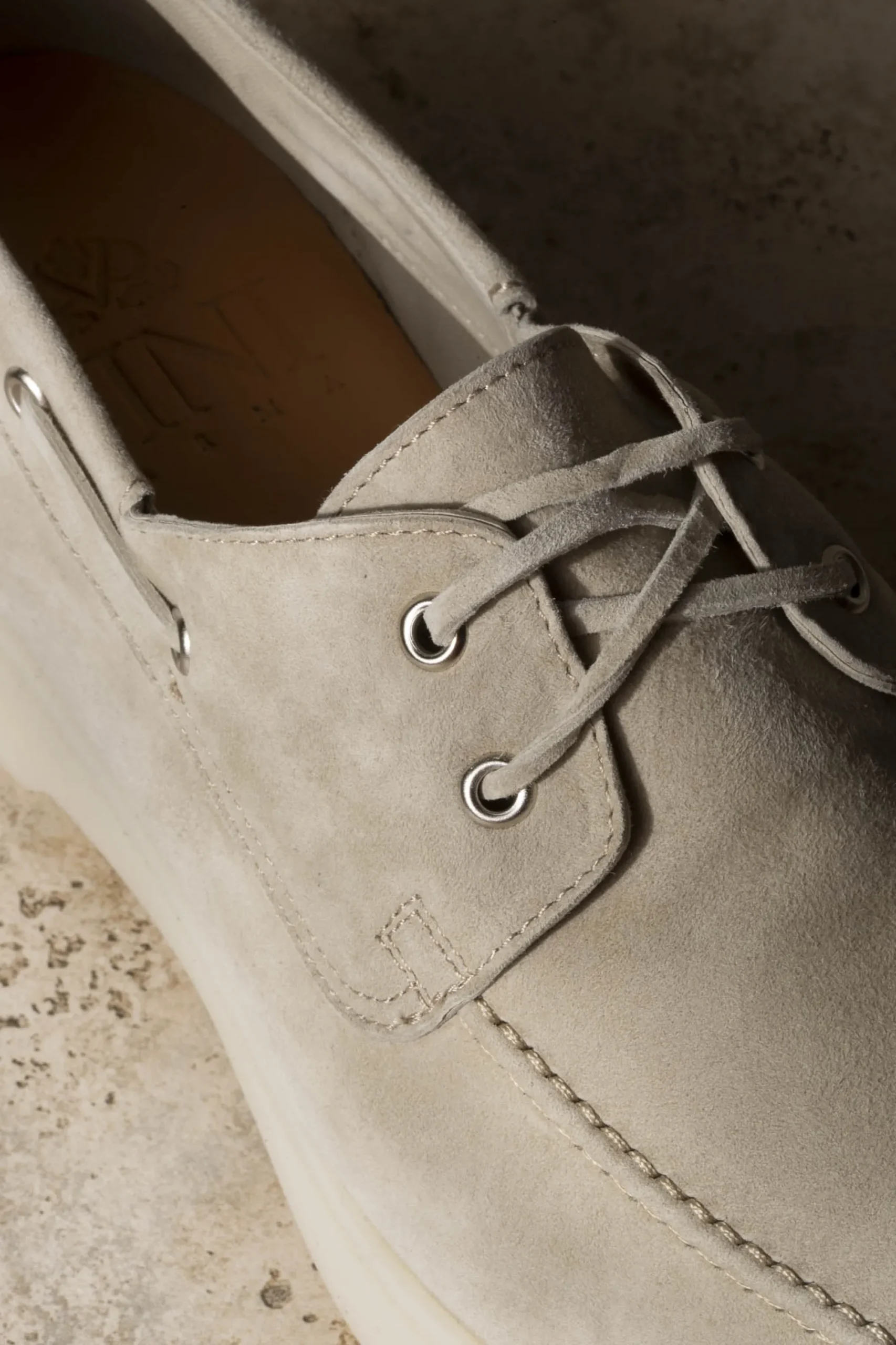 Pini Parma Beige Suede Boat Shoes - Made In Italy Discount