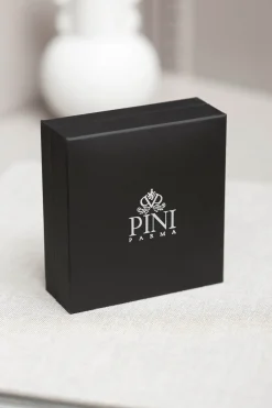 Pini Parma Black Cufflinks And Dress Studs Set - Made In Italy Fashion