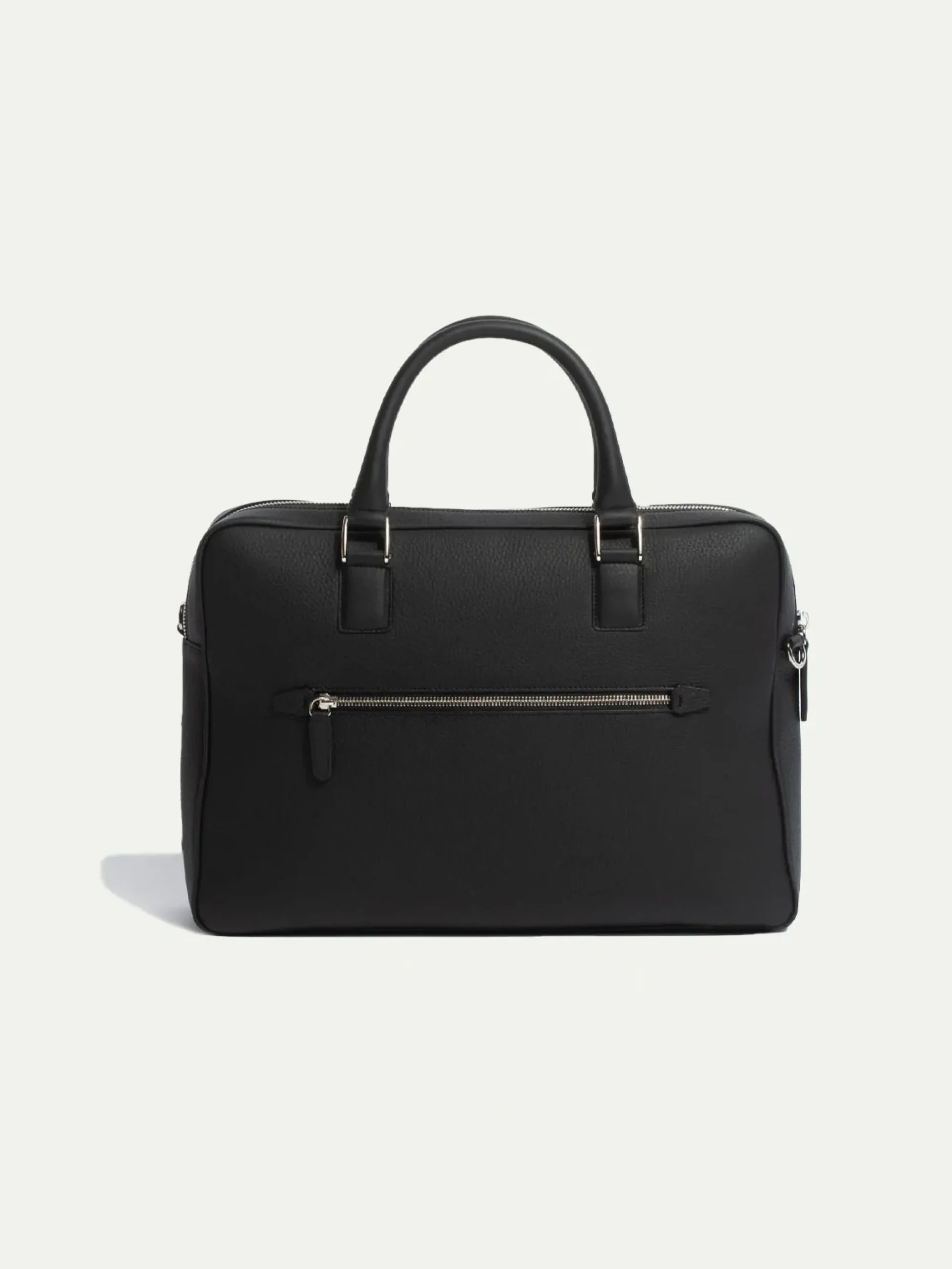 Pini Parma Black Leather Briefcase - Made In Italy New