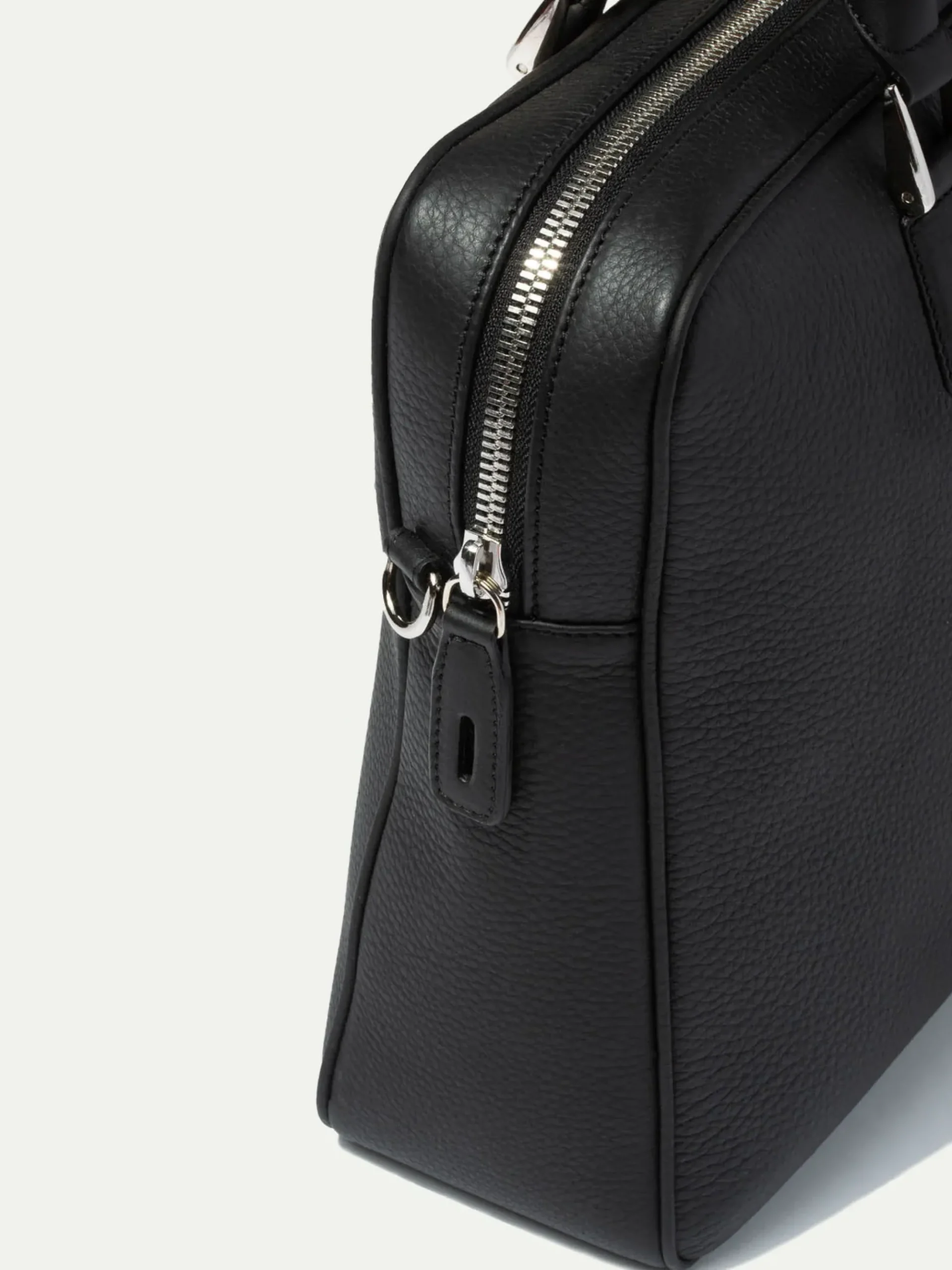 Pini Parma Black Leather Briefcase - Made In Italy New