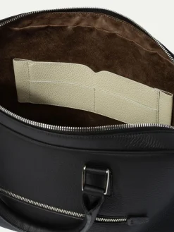 Pini Parma Black Leather Briefcase - Made In Italy New