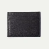 Pini Parma Black Leather Card Holder - Made In Italy Cheap