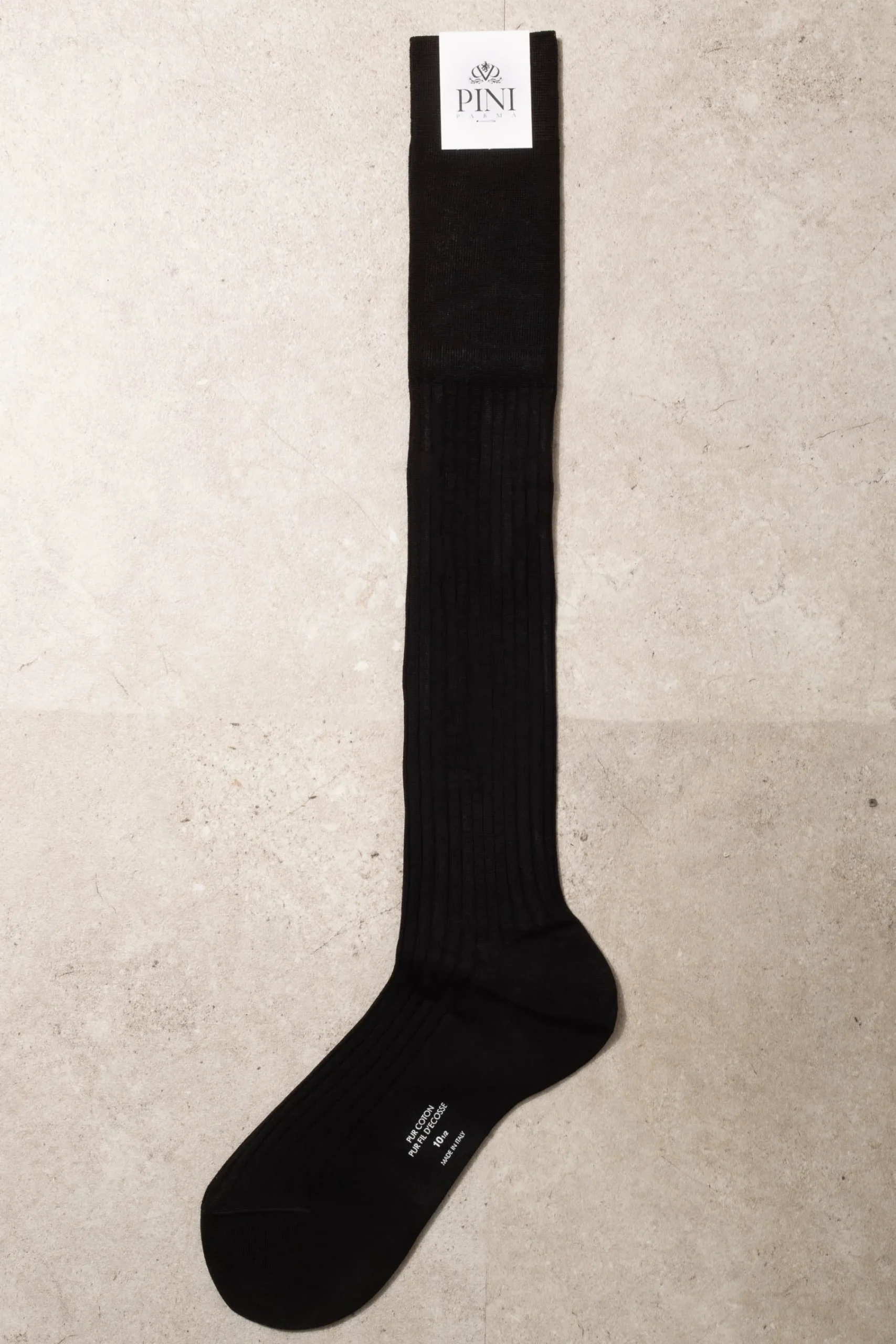 Pini Parma Black Long Socks - Made In Italy Best