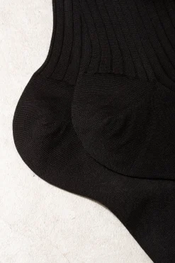 Pini Parma Black Long Socks - Made In Italy Best