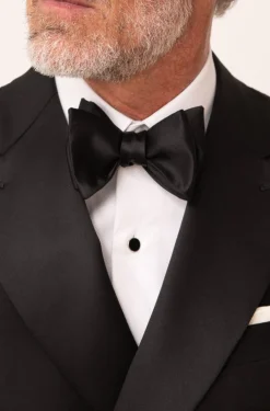 Pini Parma Black Silk Self-Tie Bow Tie - Made In Italy Sale