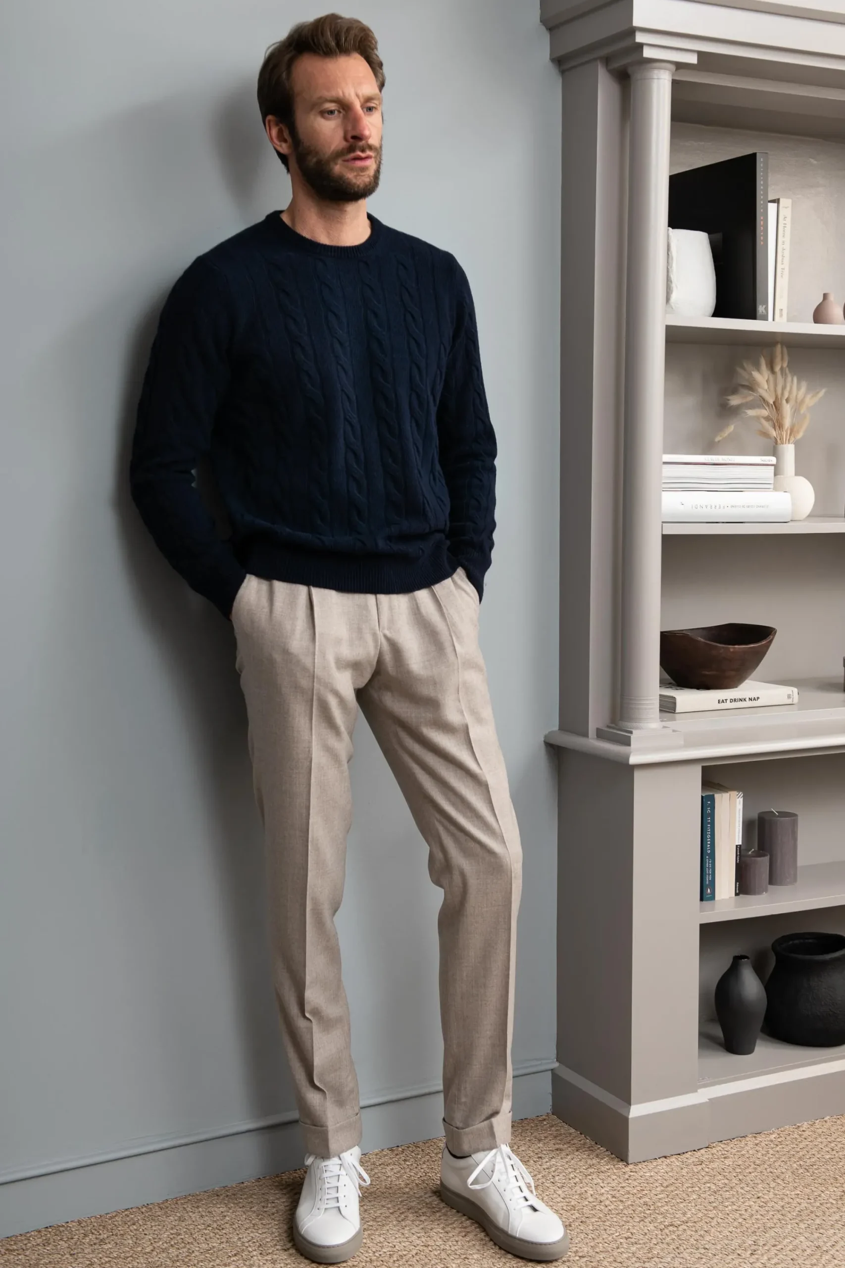 Pini Parma Blue Cable Knit Sweater – Made In Italy Flash Sale