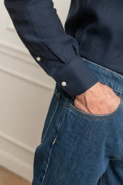 Pini Parma Blue Cashmere And Cotton Shirt - Made In Italy Best Sale