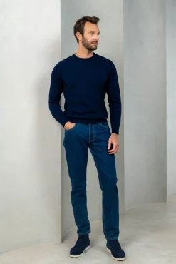 Pini Parma Blue Cashmere Round Neck – Made In Italy Best Sale