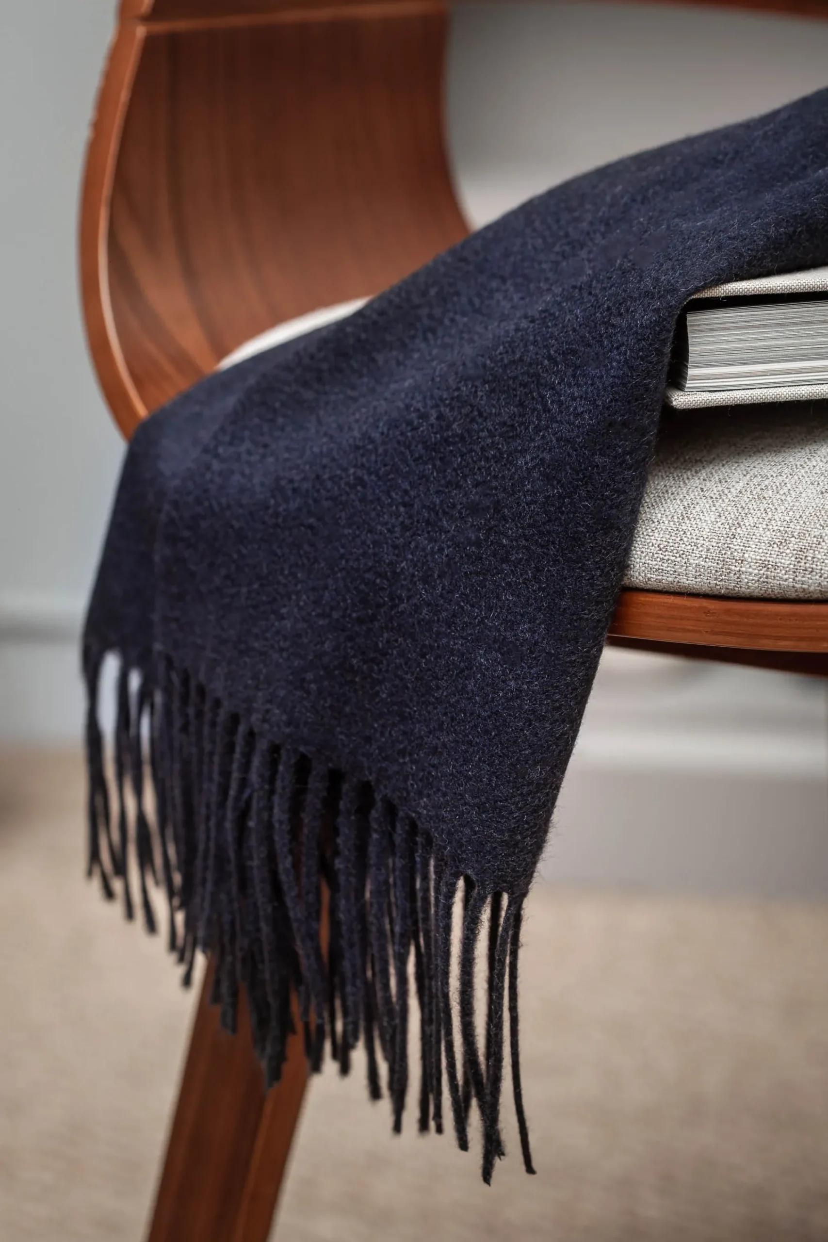 Pini Parma Blue Cashmere Scarf - Made In Italy Cheap