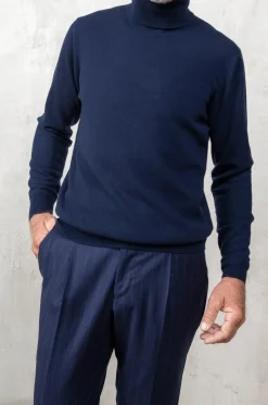 Pini Parma Blue Cashmere Turtleneck – Made In Italy Store