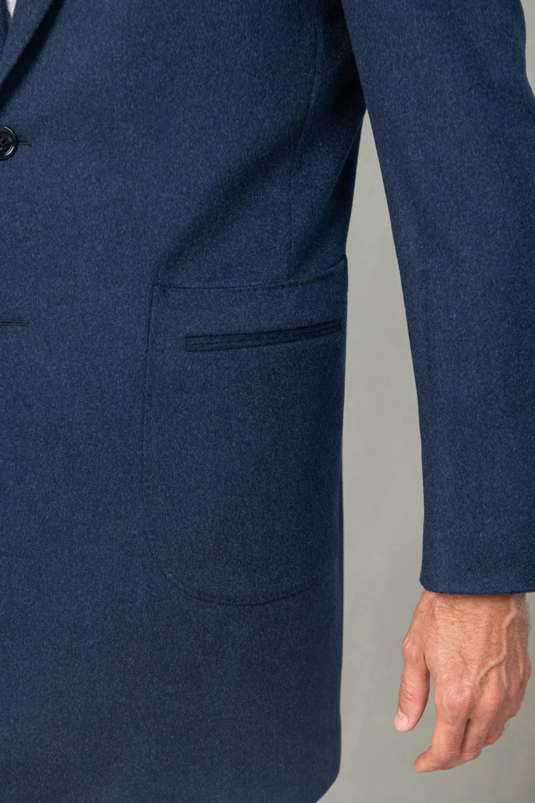 Pini Parma Blue Coat In Loro Piana Wool – Made In Italy Flash Sale