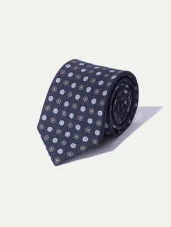 Pini Parma Blue Fancy Silk Tie - Made In Italy Fashion