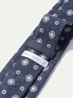 Pini Parma Blue Fancy Tie - Made In Italy Best