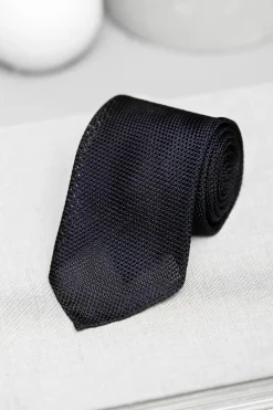 Pini Parma Blue Grenadine Silk Tie - Hand Made In Italy Best