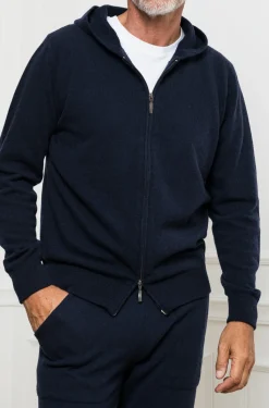 Pini Parma Blue Leisure Zip Hoodie - Made In Italy Hot
