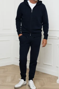 Pini Parma Blue Leisure Zip Hoodie - Made In Italy Hot