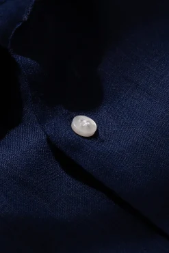 Pini Parma Blue Linen Shirt - Made In Italy Best