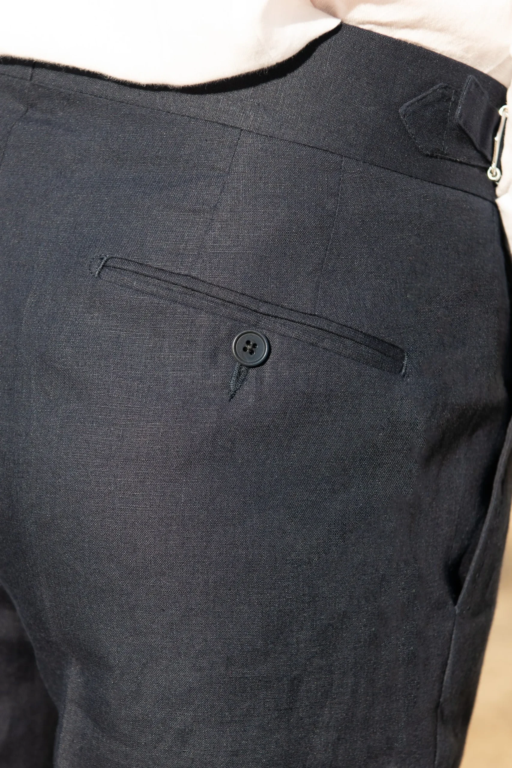 Pini Parma Blue Linen Trousers "Soragna Capsule Collection" - Made In Italy Clearance