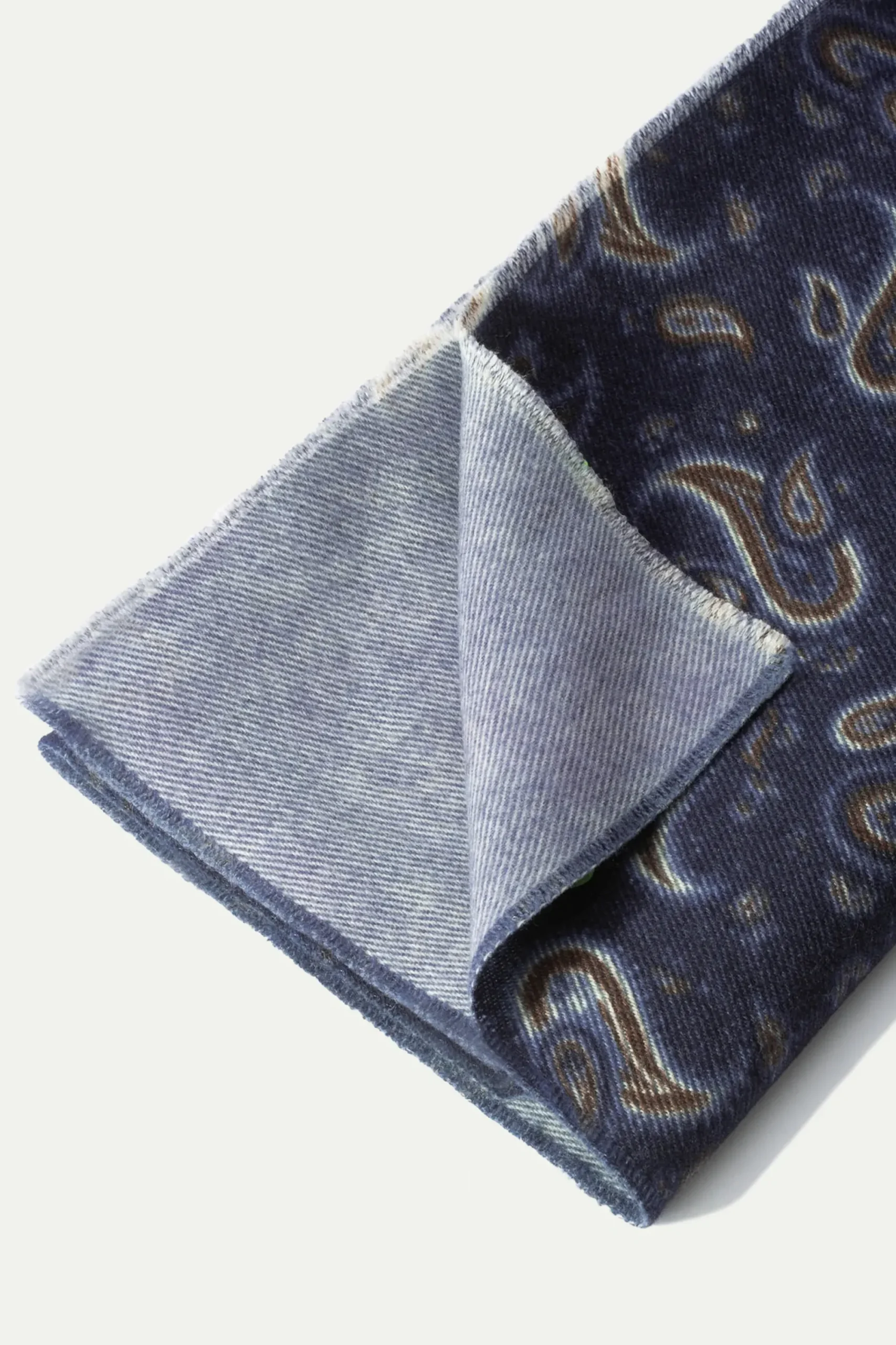 Pini Parma Blue Paisley Reversible Scarf - Made In Italy Shop