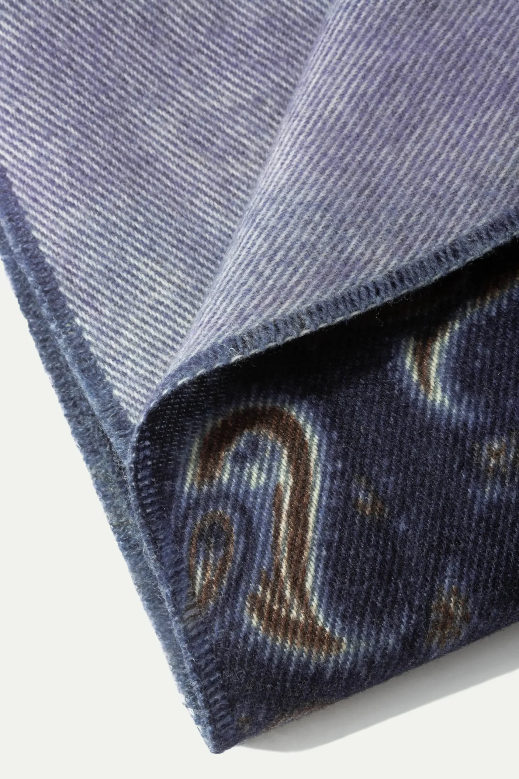 Pini Parma Blue Paisley Reversible Scarf - Made In Italy Shop
