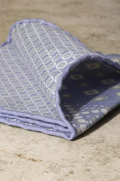 Pini Parma Blue Patterned Reversible Pocket Square - Made In Italy Best
