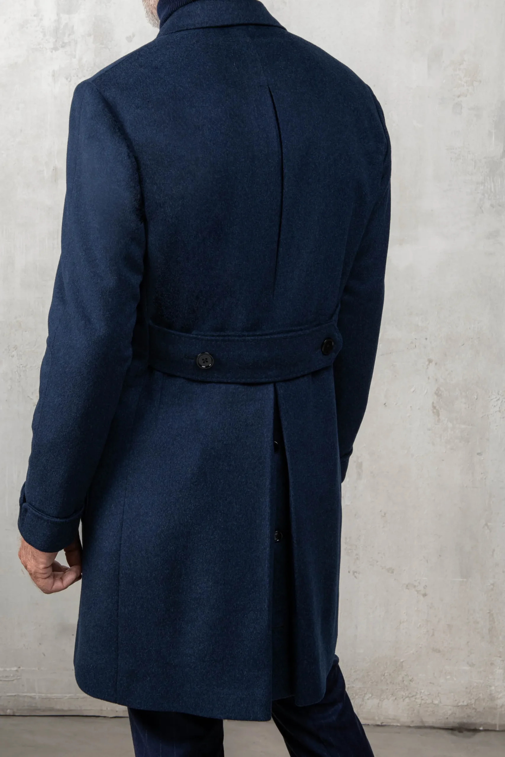 Pini Parma Blue Polo Coat In Loro Piana Wool – Made In Italy Cheap