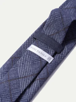 Pini Parma Blue Prince Of Wales Tie - Made In Italy Shop