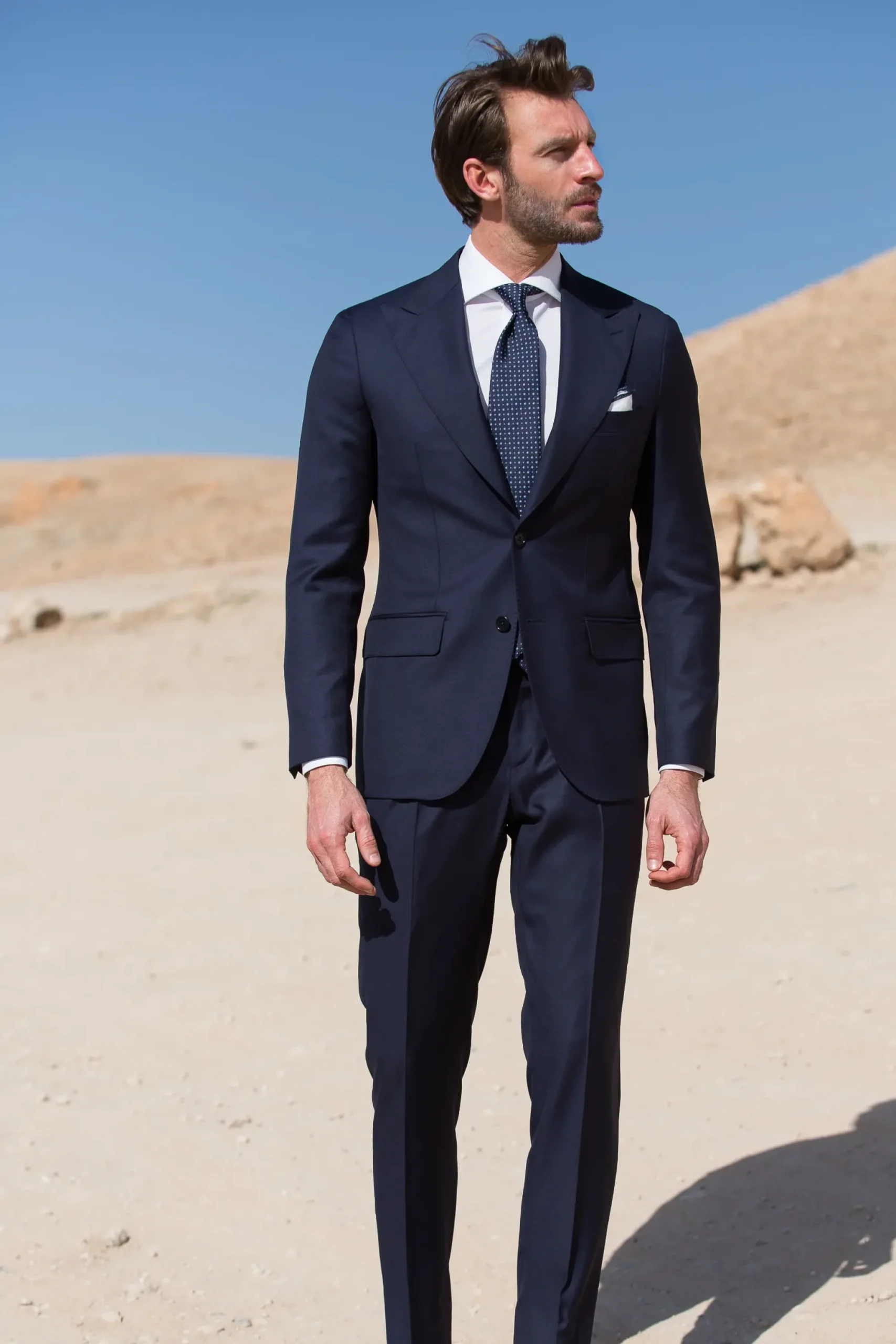 Pini Parma Blue Suit "Soragna Capsule Collection" - Made In Italy Best Sale