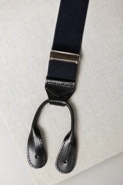 Pini Parma Blue Suspenders - Made In Italy Store