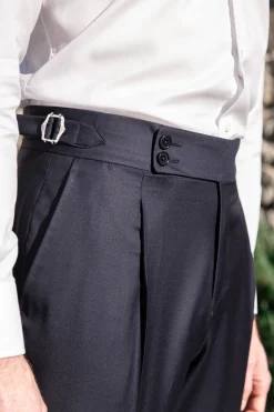 Pini Parma Blue Trousers "Soragna Capsule Collection" - Made In Italy Discount