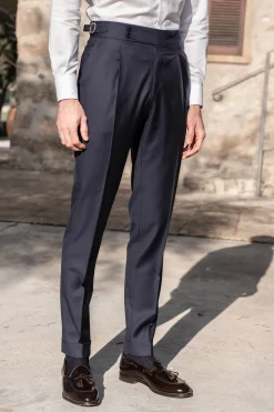 Pini Parma Blue Trousers "Soragna Capsule Collection" - Made In Italy Discount