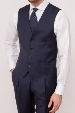 Pini Parma Blue Waistcoat - Made In Italy Sale