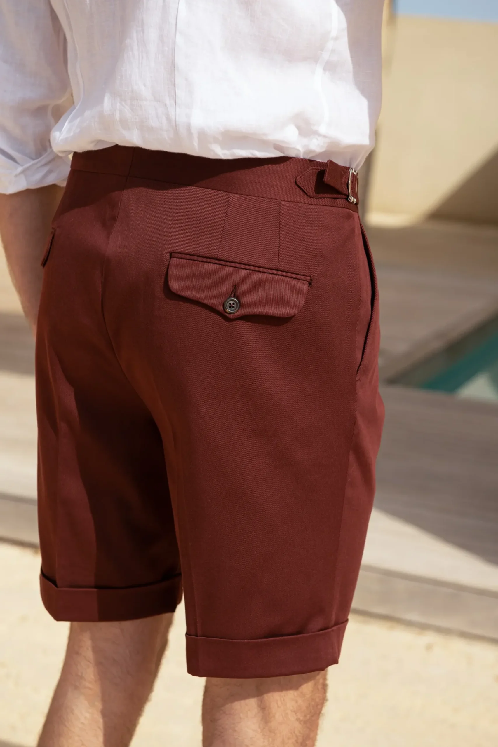 Pini Parma Bordeaux Cotton Shorts - Made In Italy Shop