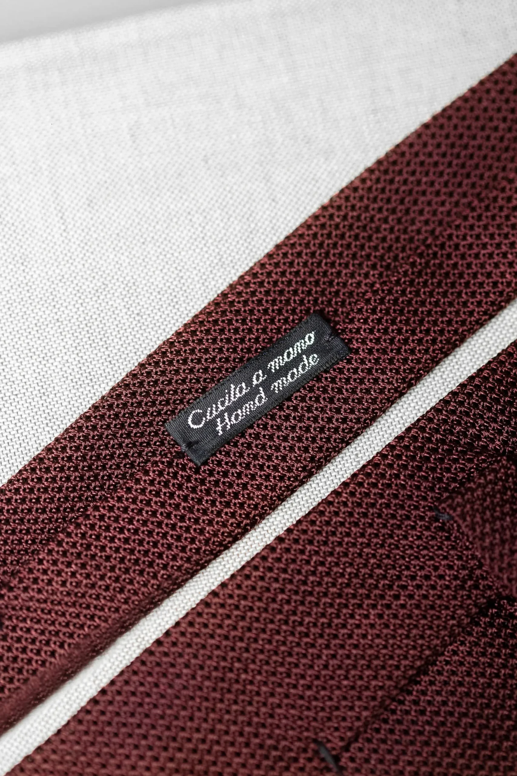 Pini Parma Bordeaux Grenadine Silk Tie - Hand Made In Italy Fashion