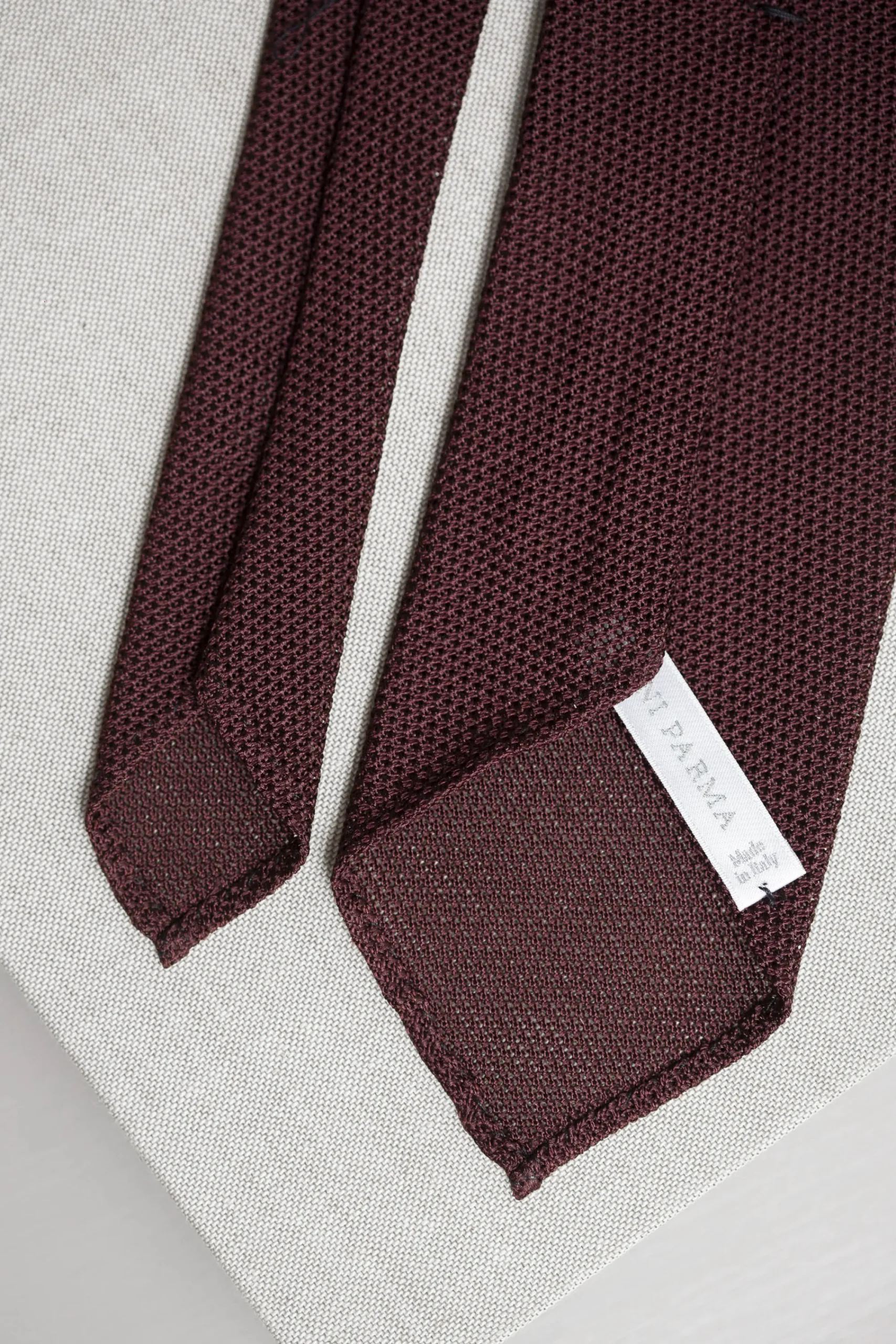 Pini Parma Bordeaux Grenadine Silk Tie - Hand Made In Italy Fashion
