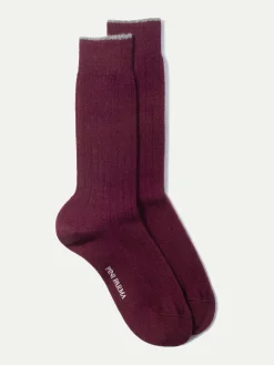 Pini Parma Bordeaux - Super Durable Wool Short Socks - Made In Italy Sale
