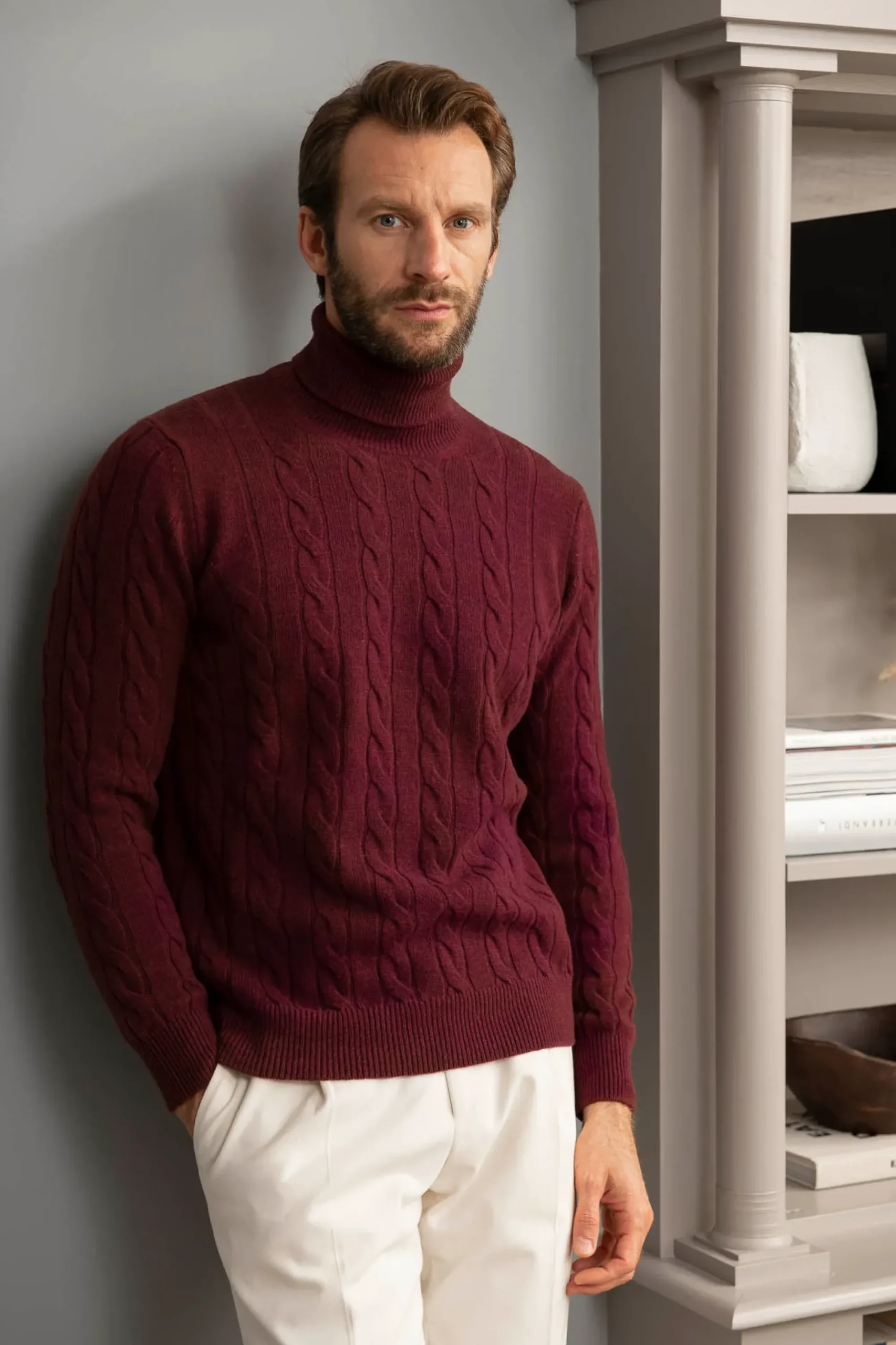 Pini Parma Bordeaux Turtleneck – Made In Italy Clearance