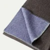 Pini Parma Brown And Light Blue Reversible Herringbone Scarf - Made In Italy Discount
