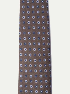 Pini Parma Brown Fancy Silk Tie - Made In Italy Cheap
