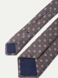 Pini Parma Brown Fancy Silk Tie - Made In Italy Cheap