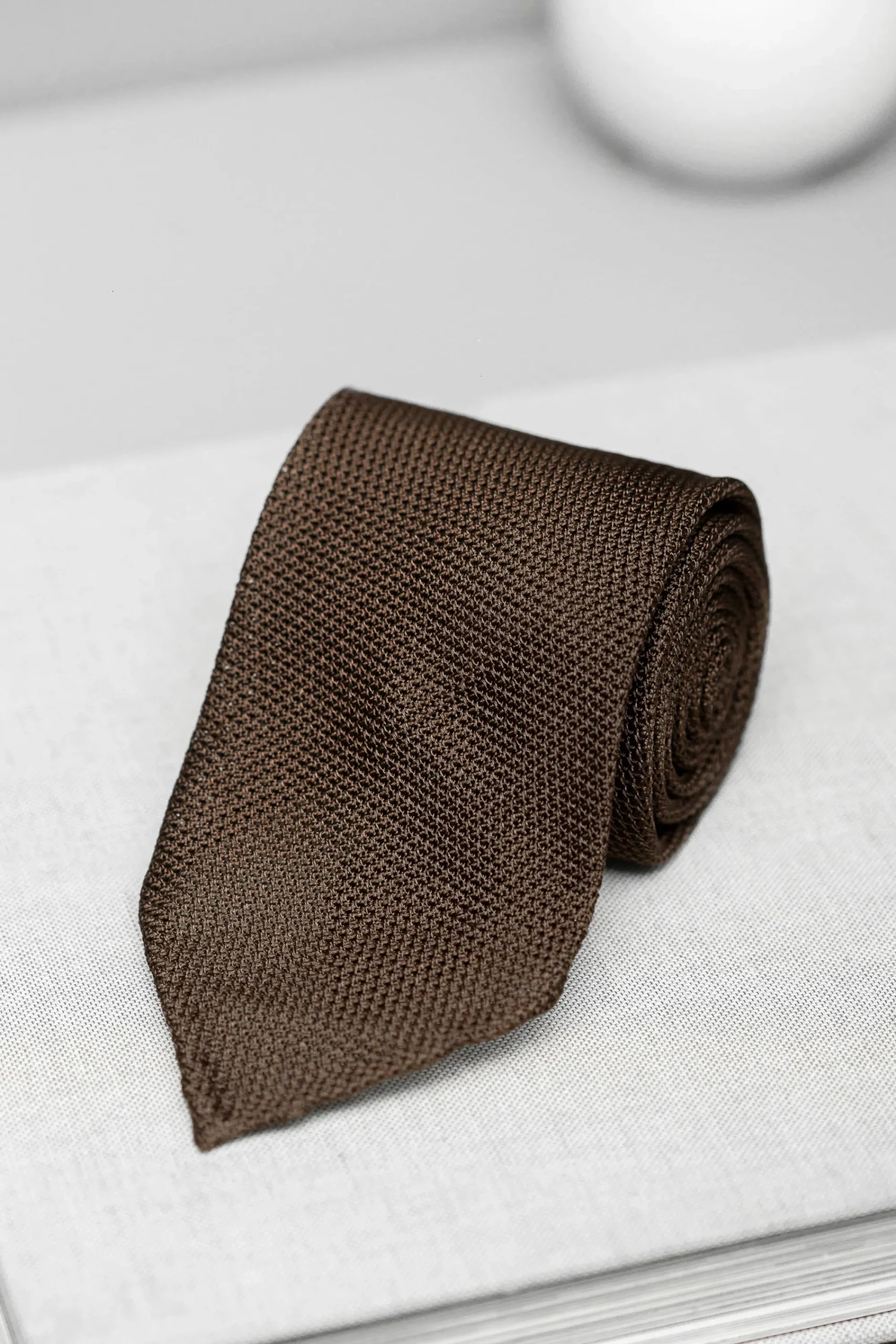 Pini Parma Brown Grenadine Silk Tie - Hand Made In Italy Sale