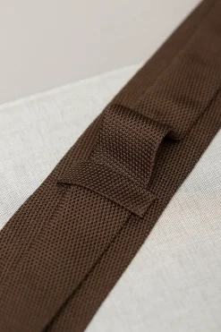 Pini Parma Brown Grenadine Silk Tie - Hand Made In Italy Sale