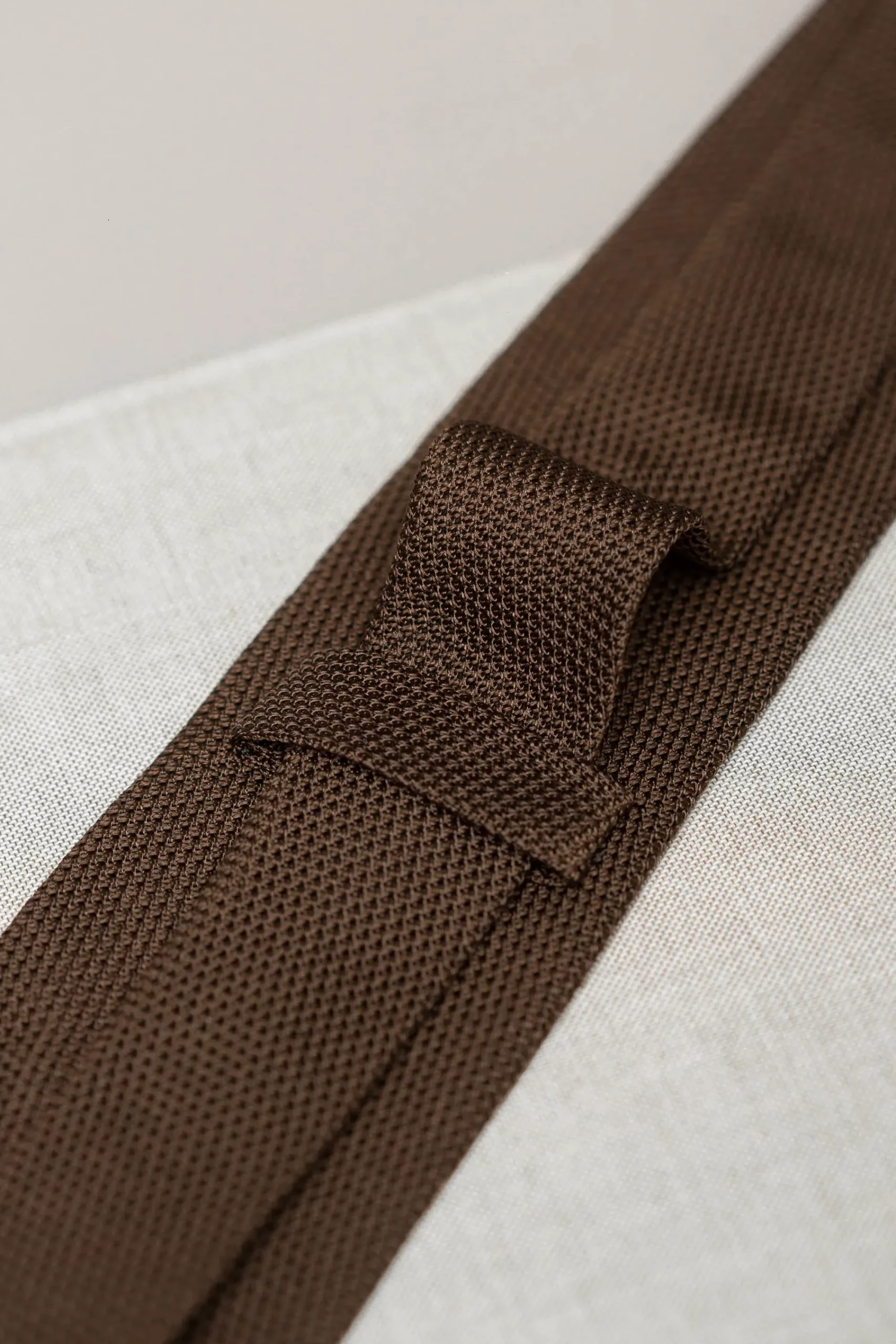 Pini Parma Brown Grenadine Silk Tie - Hand Made In Italy Sale