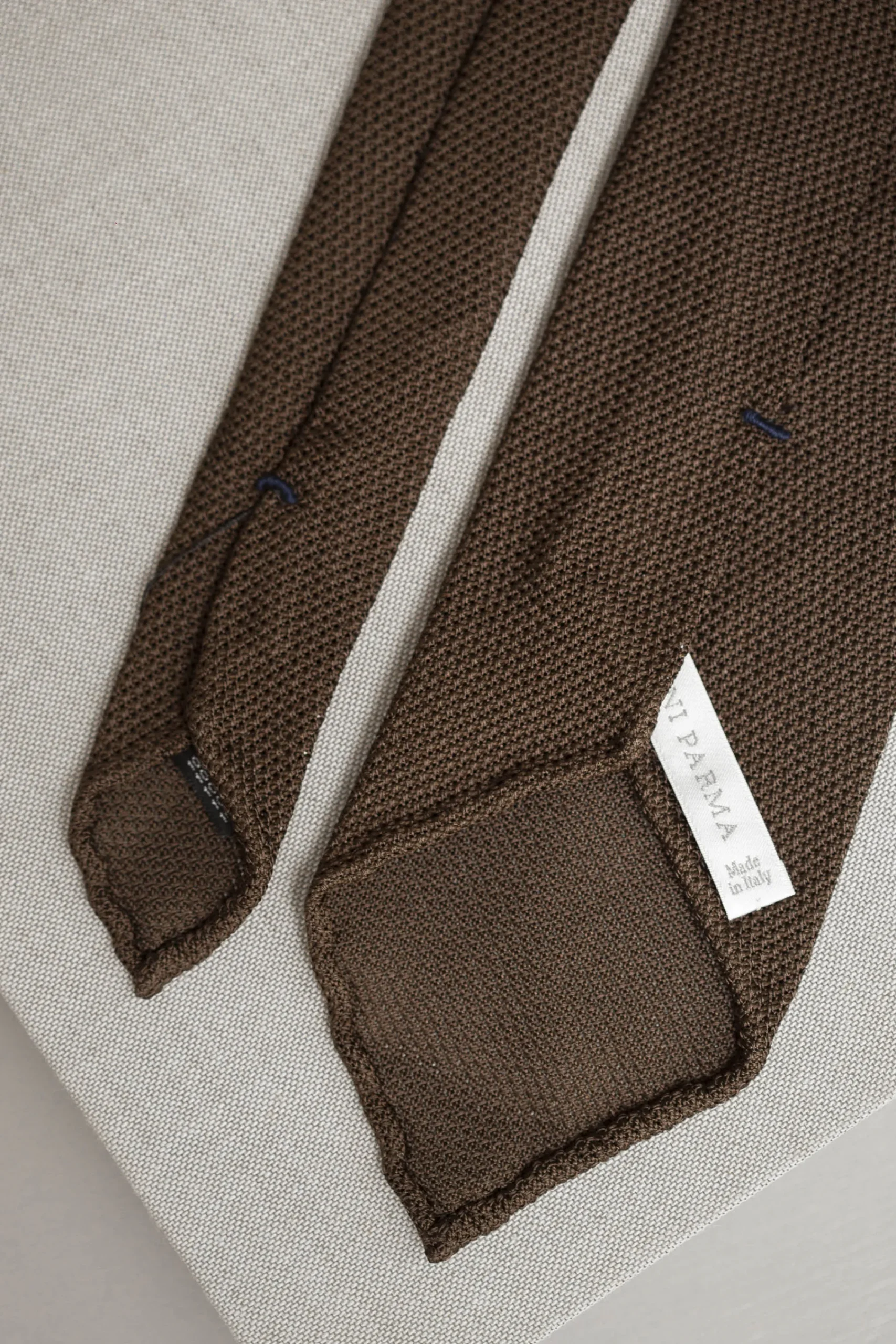 Pini Parma Brown Grenadine Silk Tie - Hand Made In Italy Sale